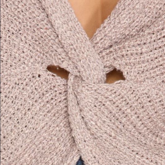 SALE! Dusty Pink Open Back Sweater - Picture 2 of 3